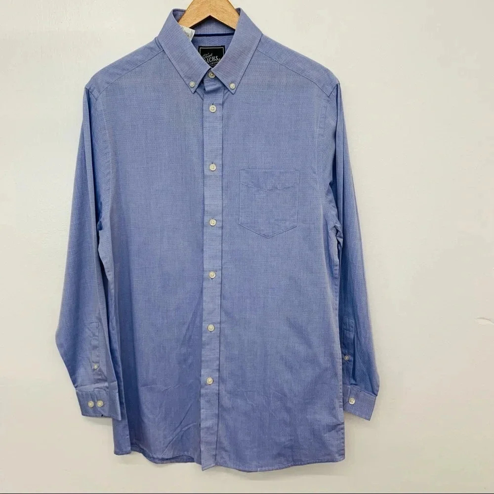 Jachs Mens Dress Shirt 15.5 32-33 Light Blue New Long Sleeve Casual Business